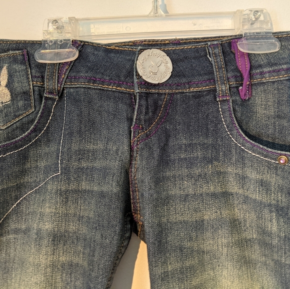 SOLD Playboy be-dazzled low rise jeans Y2K 90s - Picture 6 of 9